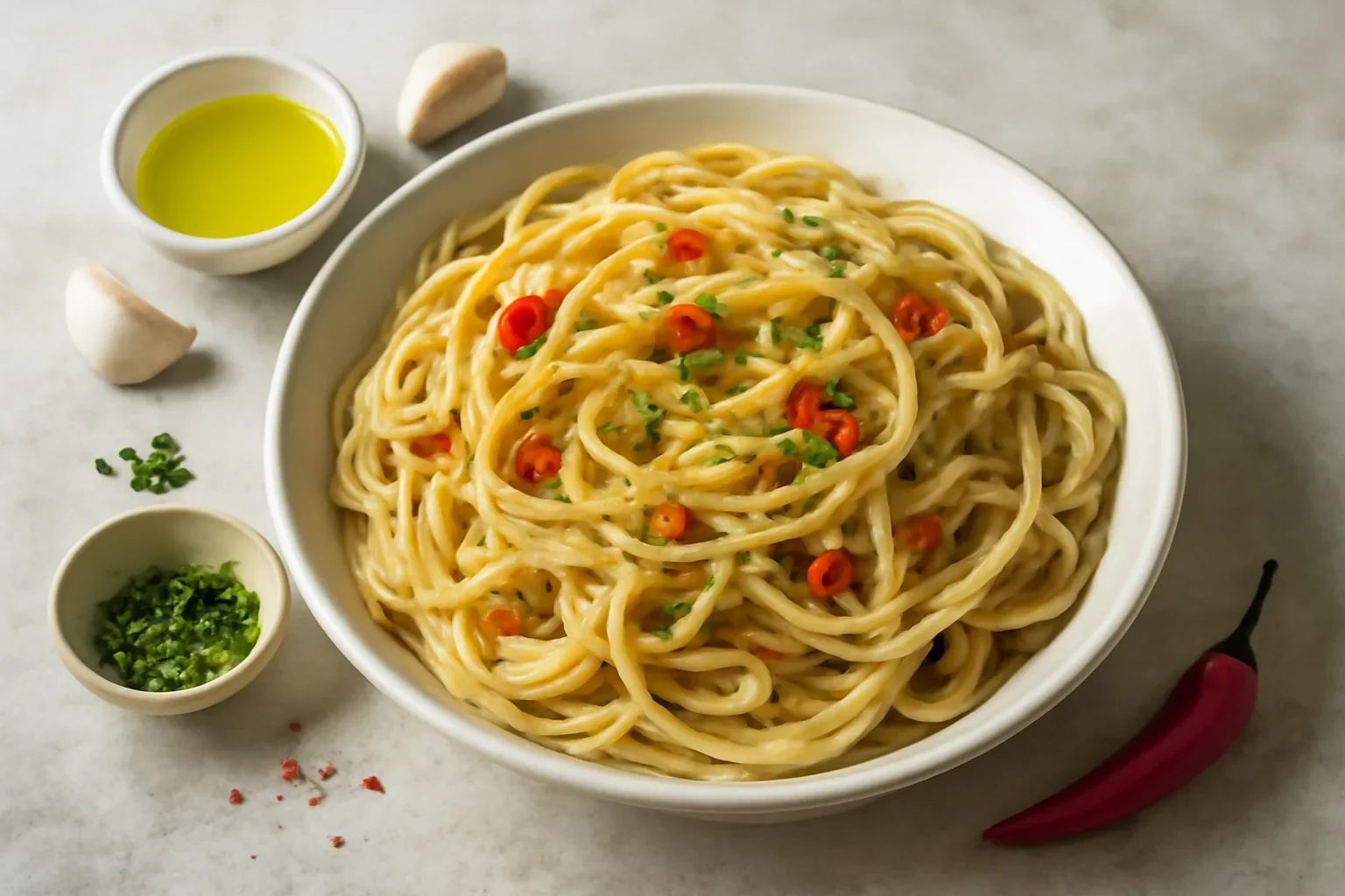 Spaghetti aglio olio peperoncino – rețeta clasică de spaghete AOP