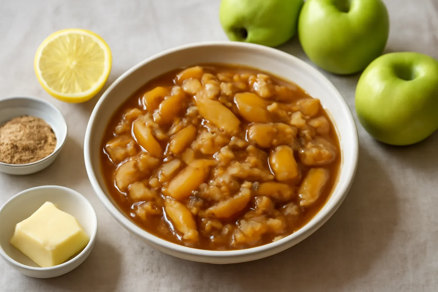 Garnitură din mere caramelizate cu unt și cidru – pentru fripturi