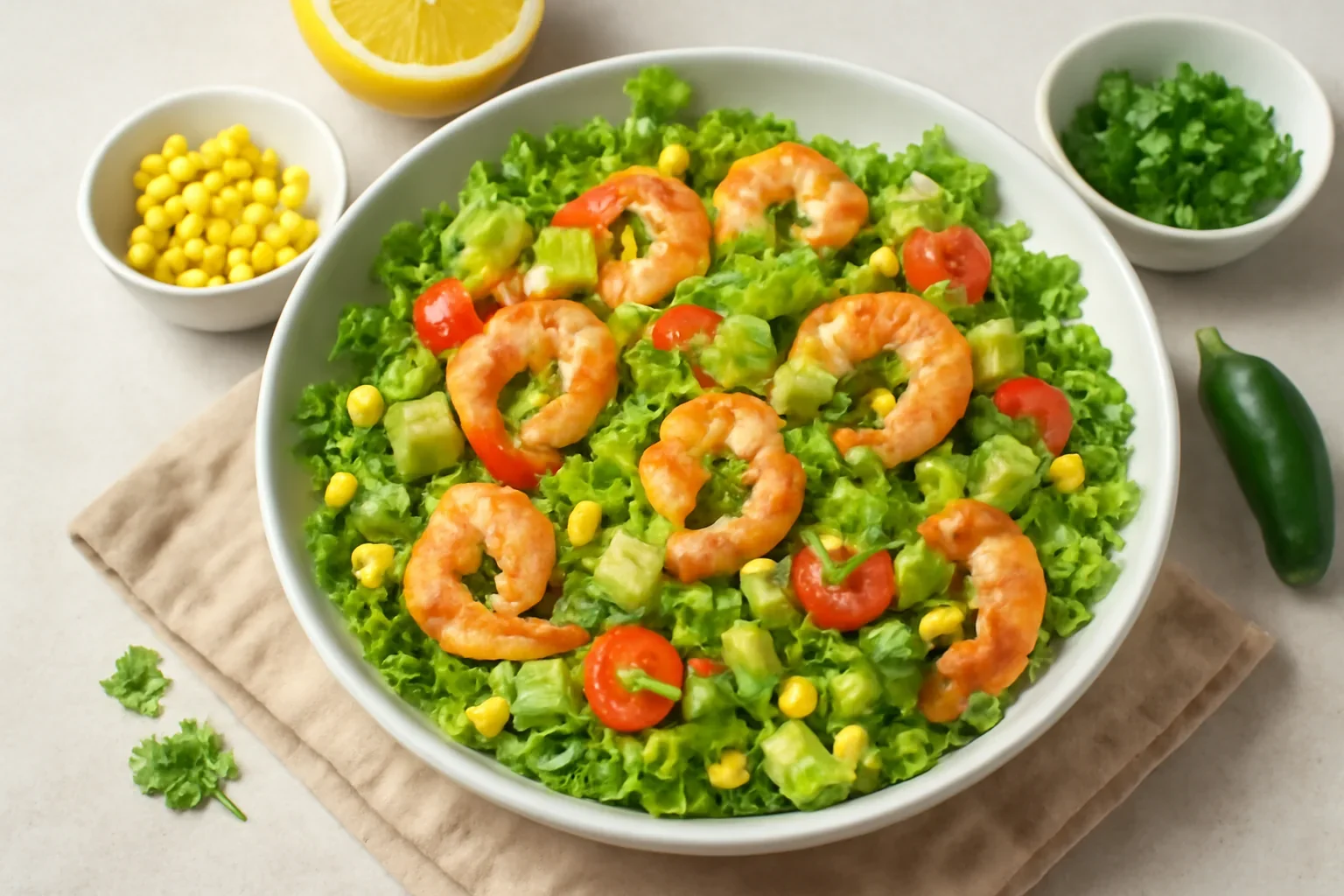 Salată de creveți cu avocado și porumb – rețetă rapidă și delicioasă