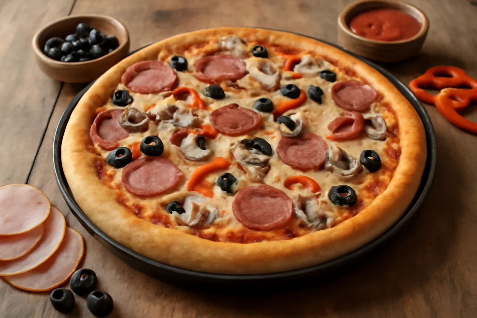 Pizza de casa cu blat pufos
