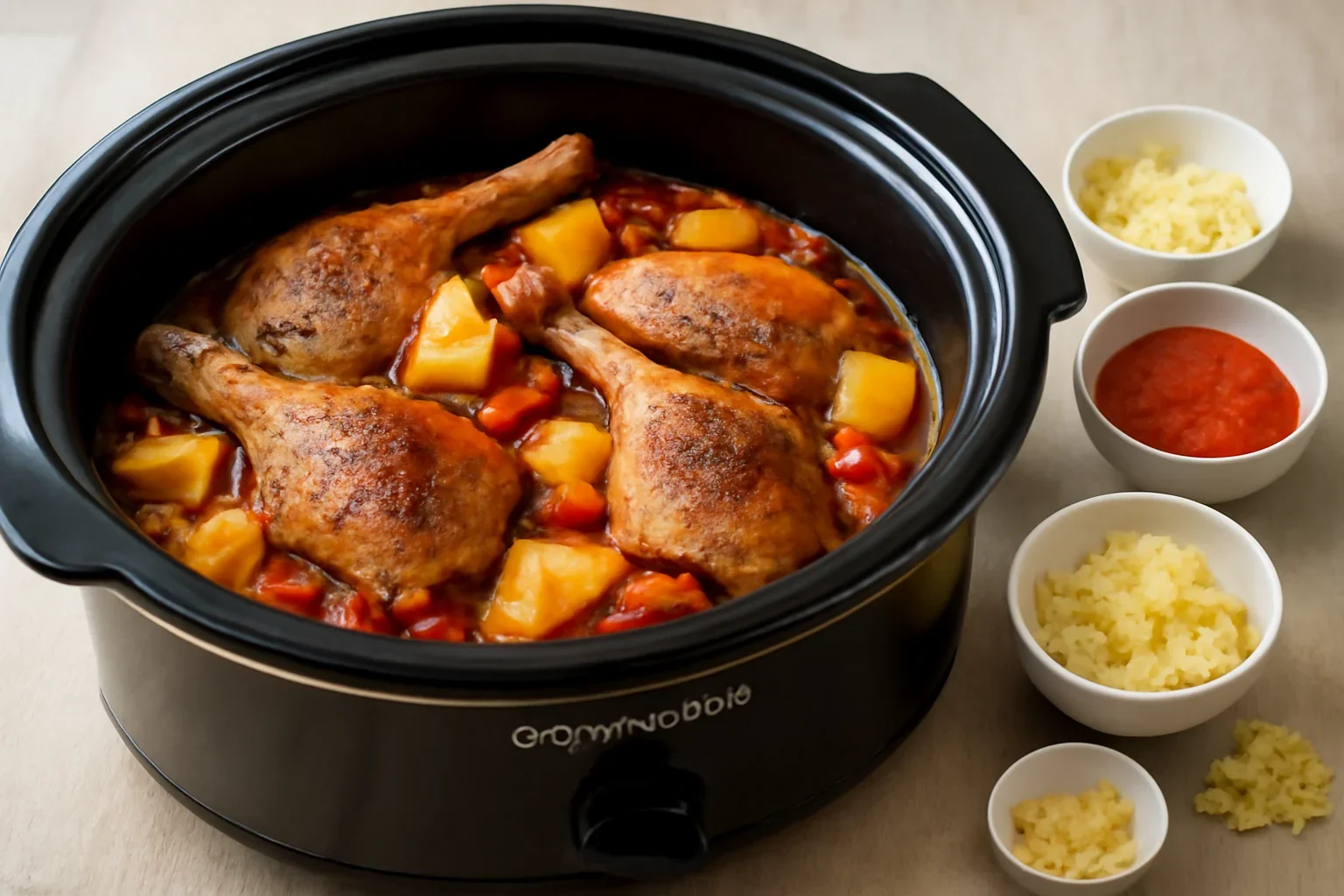 Pulpe de rata cu ananas la Crock-pot