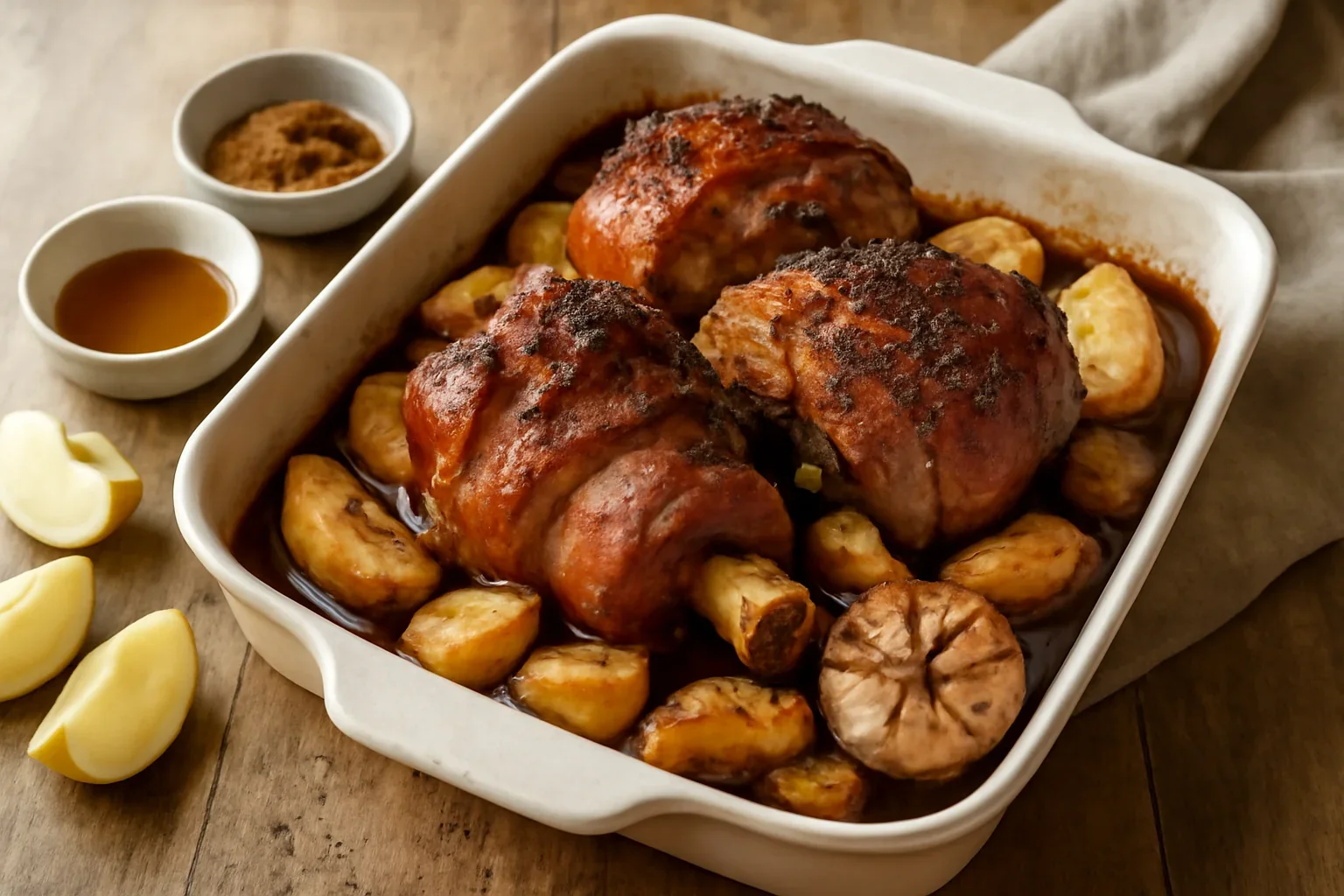 Ciolan de porc la cuptor cu bere