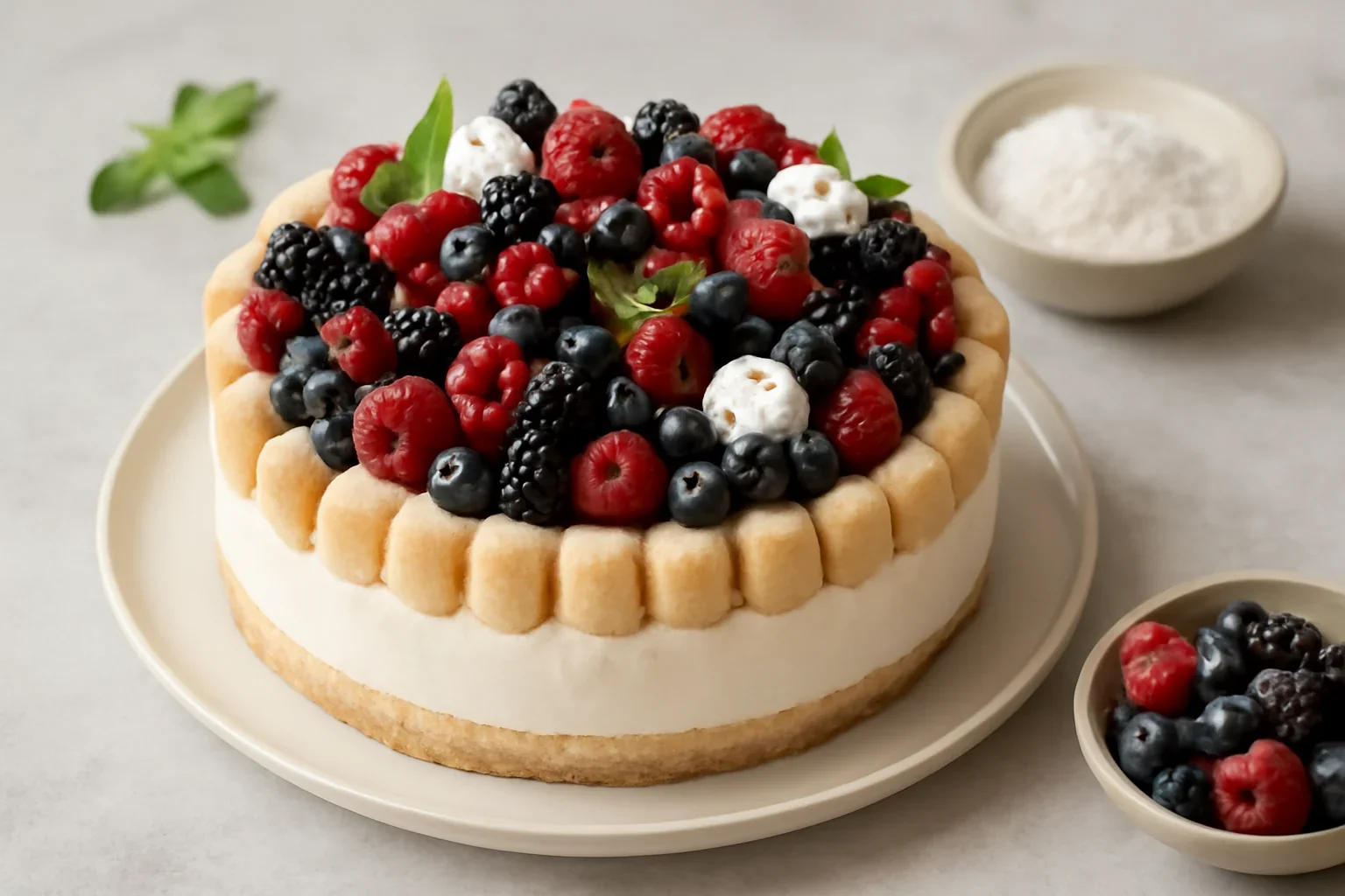 Tort cu fructe de pădure – cheesecake fără coacere – o rețetă simplă