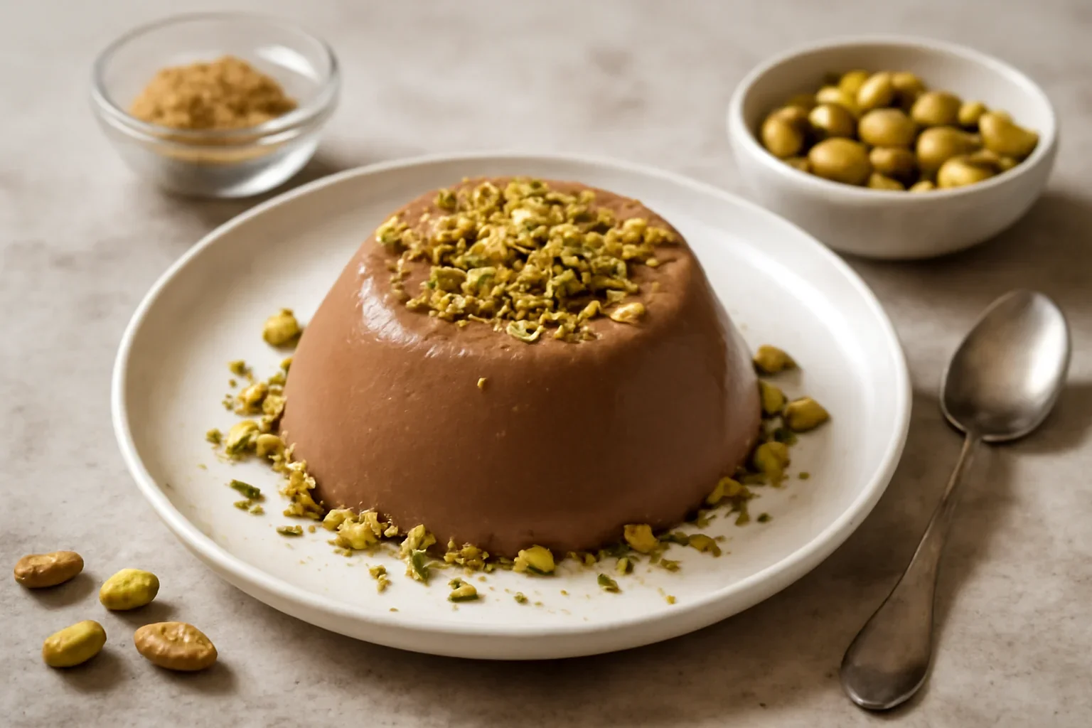 Panna cotta cu ciocolata si fistic