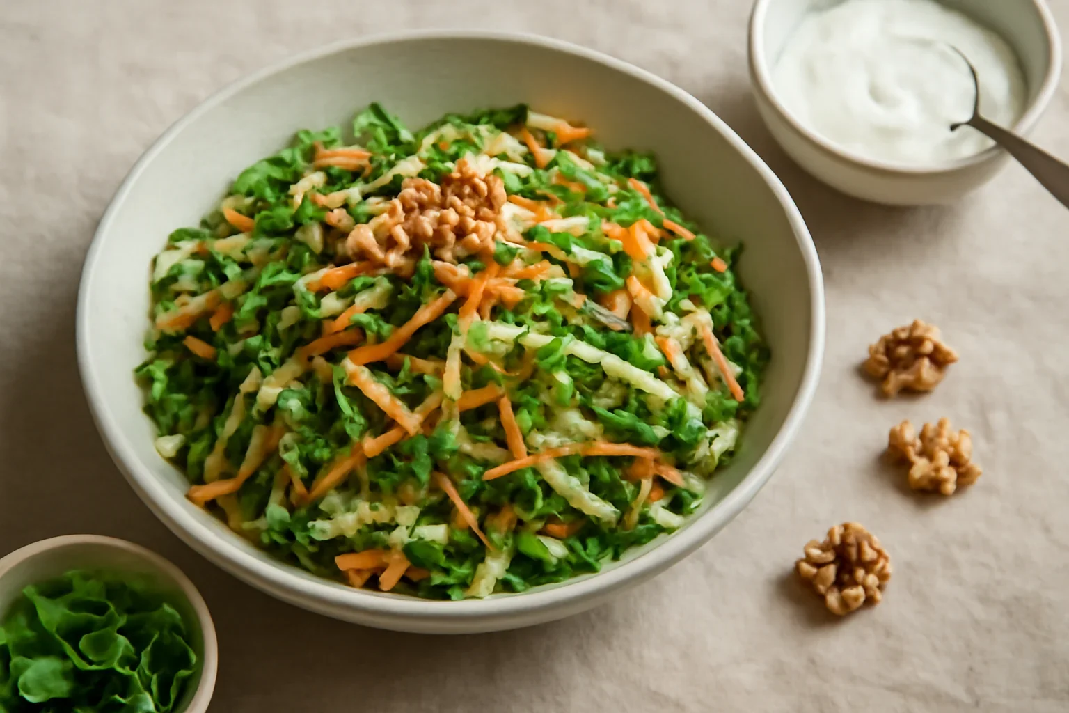 Salata de dovlecei, morcovi si iarba grasa