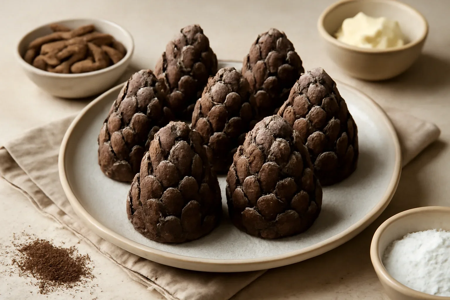 Fursecuri conuri de brad din biscuiti