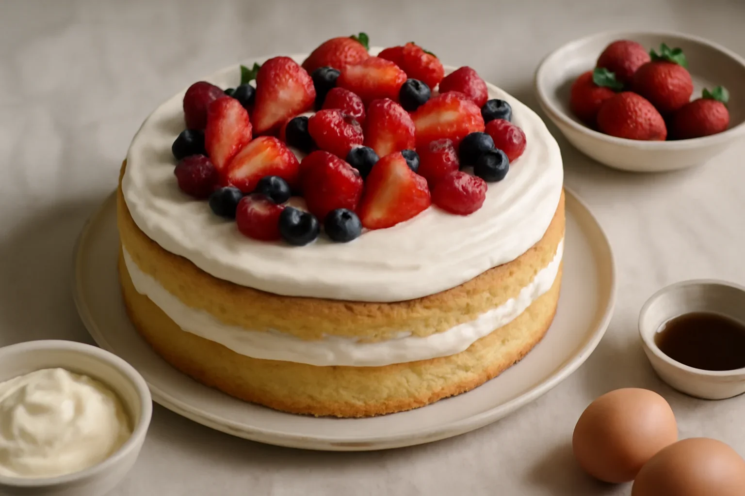 Tort Adriana cu mascarpone si fructe