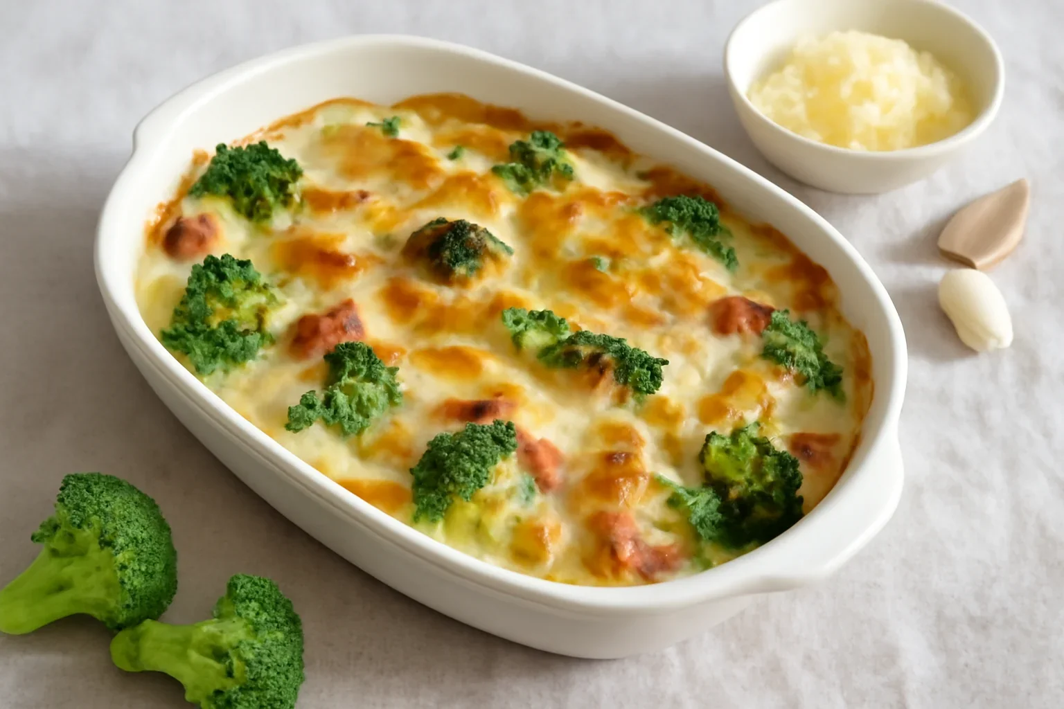 Broccoli la cuptor cu sos alb și cașcaval – rețeta de broccoli gratinat