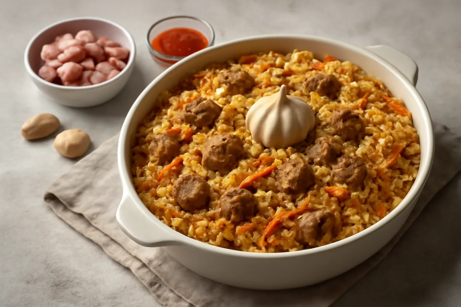 Pilaf de orez cu legume si carne
