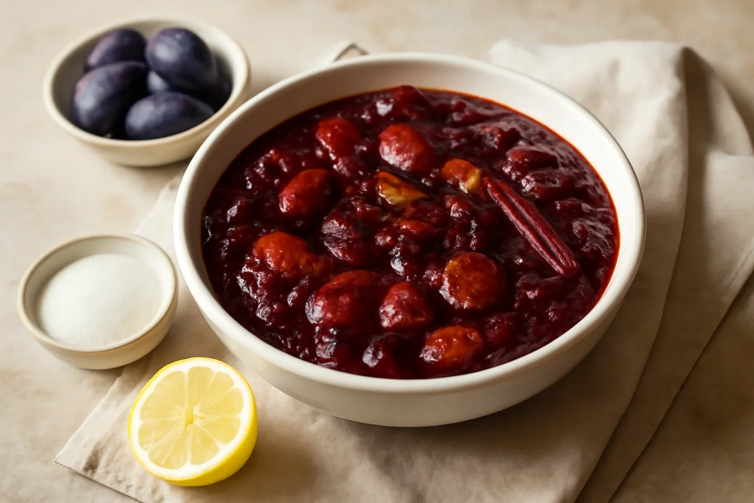Dulceață de prune cu smochine coapte la cuptor, cu puțin zahăr
