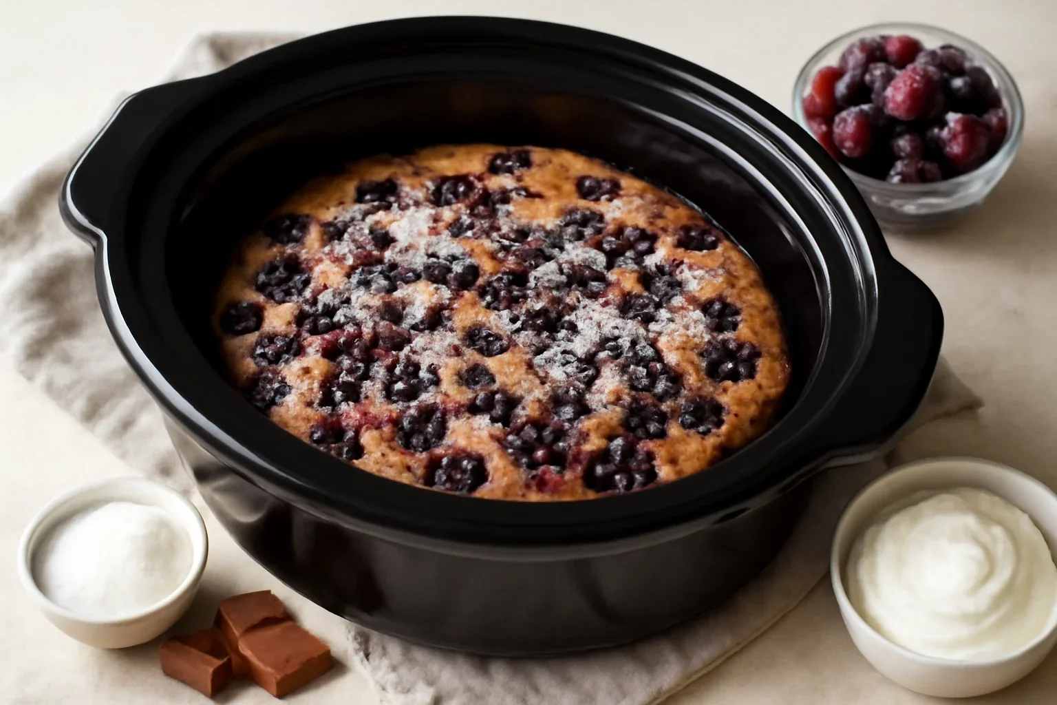 Prajitura cu fructe de padure la Crock-Pot