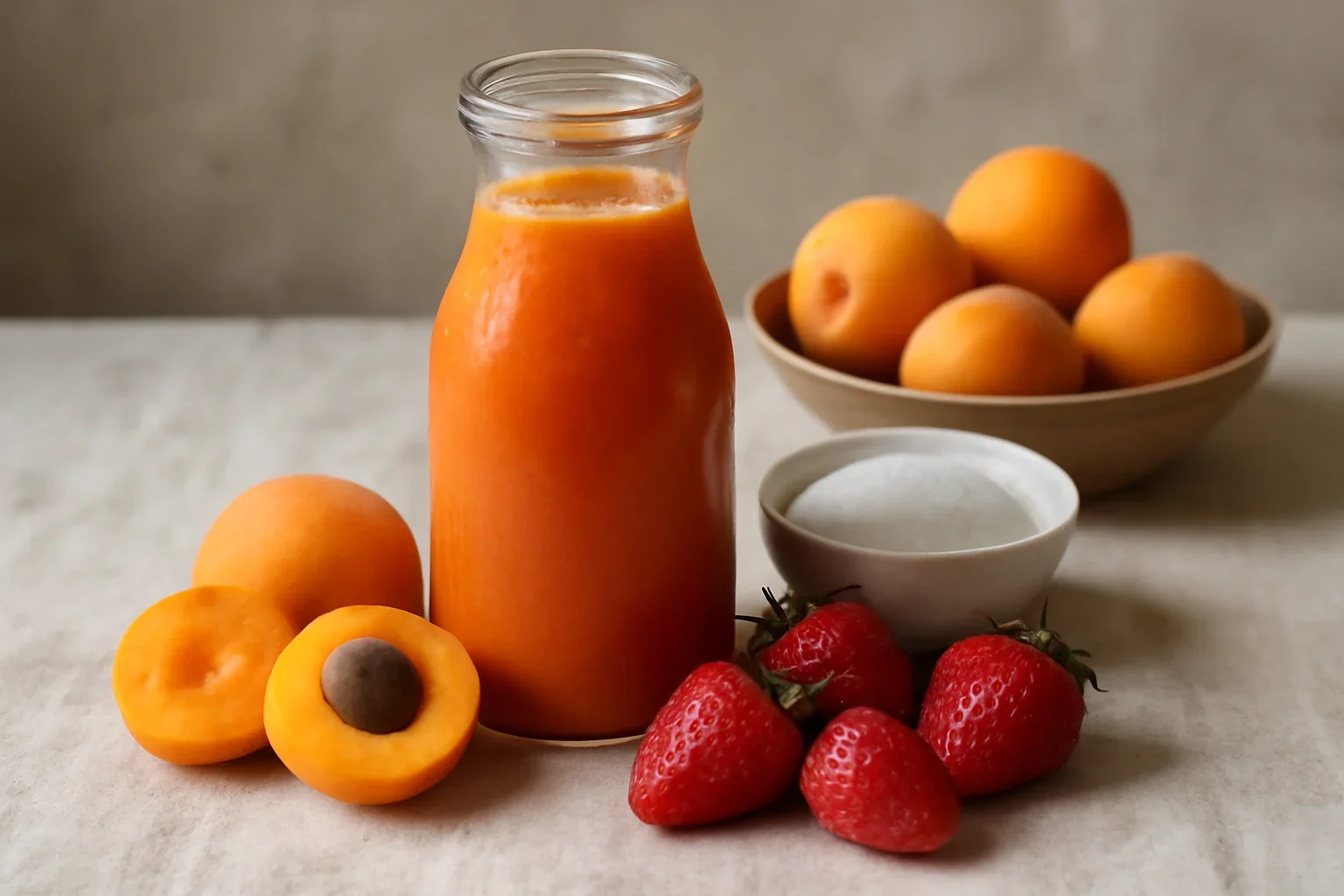 Nectar natural din caise si capsune