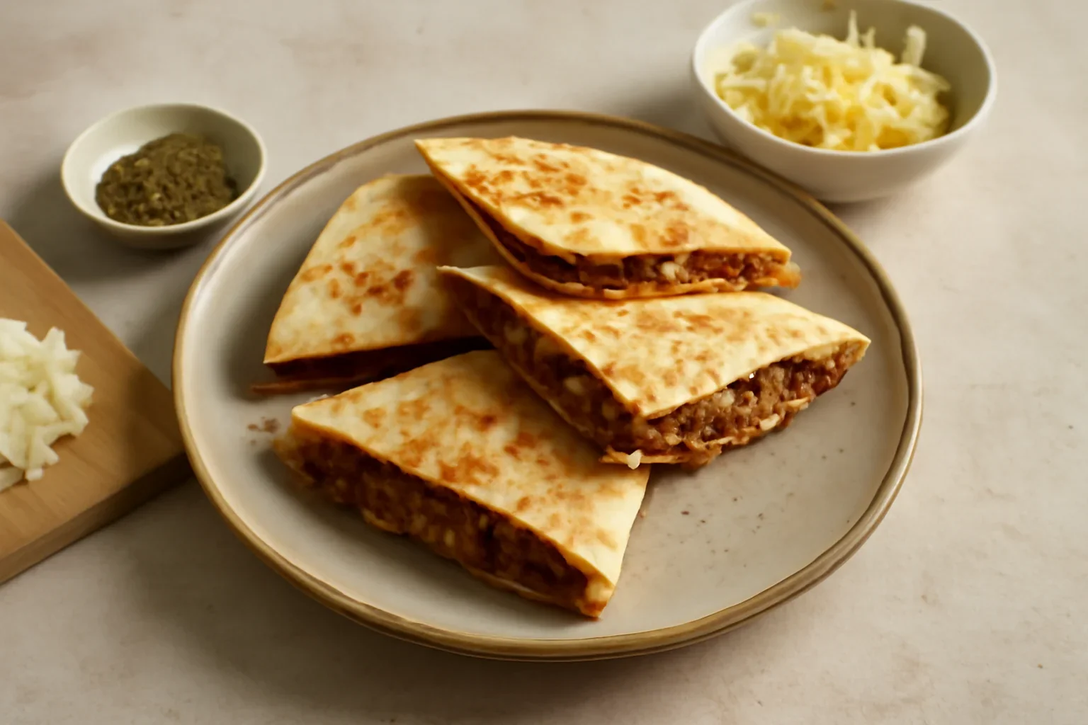 Quesadilla cu carne tocata