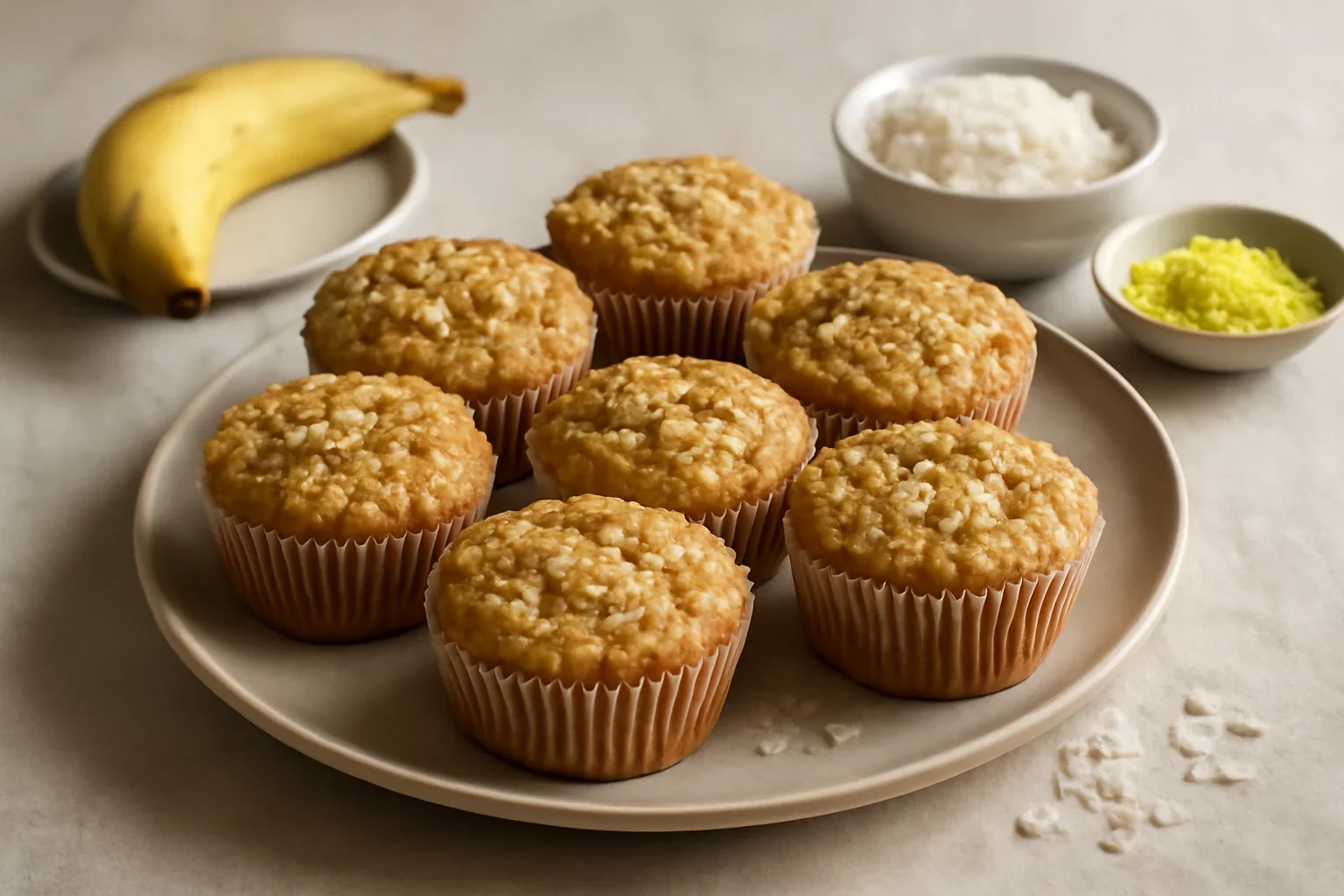 Muffini cu orez și banane