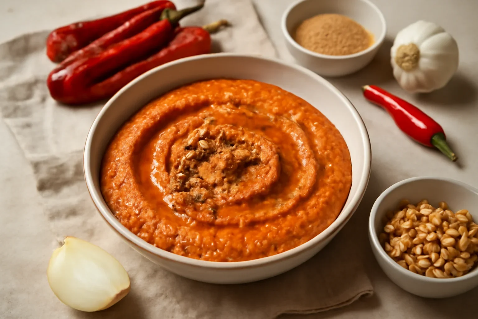 Pasta de ardei kapia copt cu nuci sau reteta de Muhammara