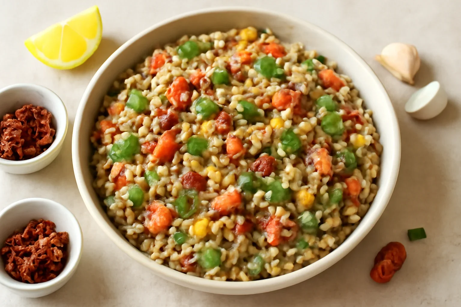 Salată de linte cu roșii, usturoi și dressing cremos – rețeta de post (vegană)