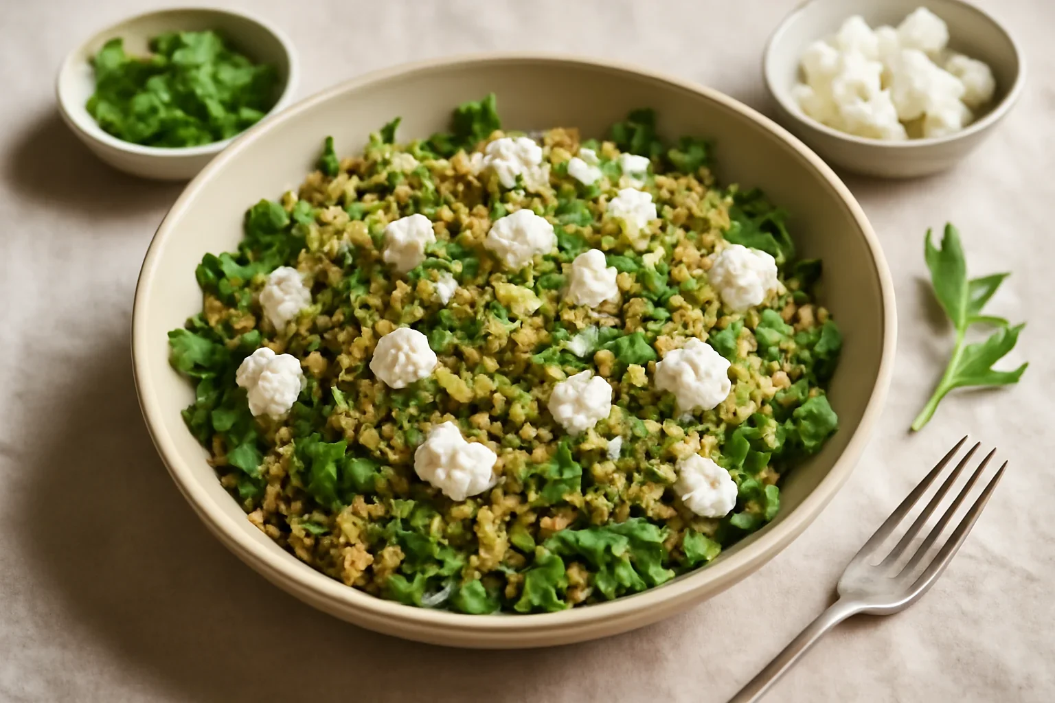 Salată cu cuscus și brânză de capră