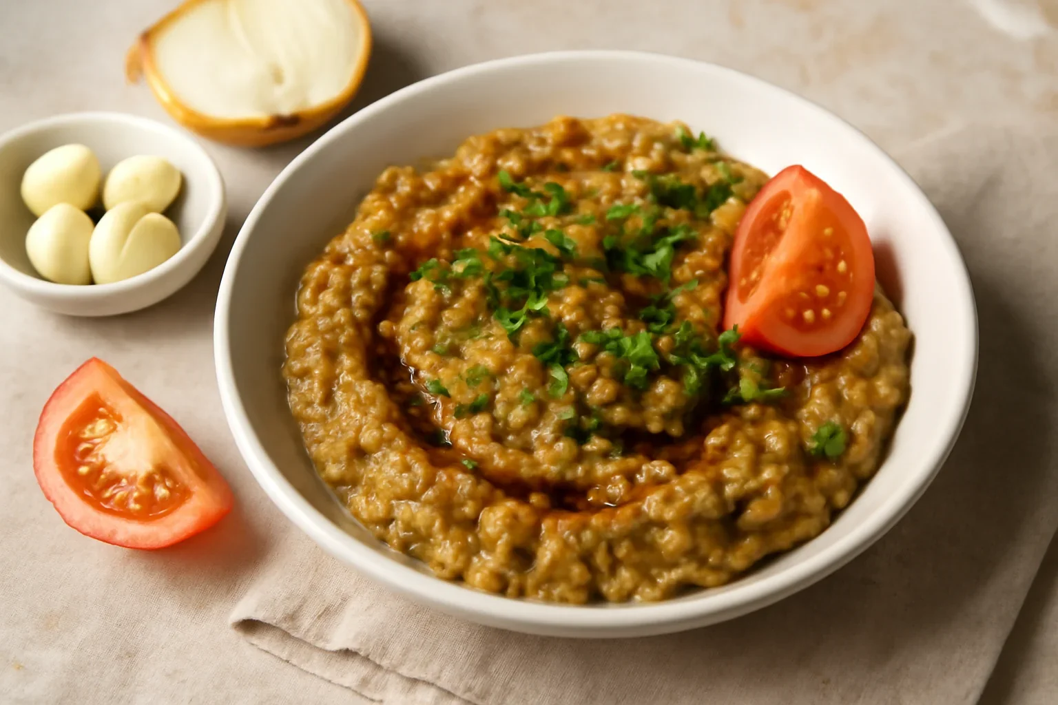 Salata de vinete cu usturoi si rosii