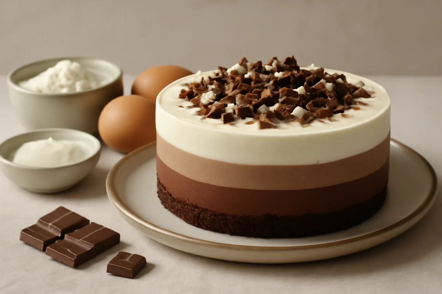 Tort trio de ciocolata