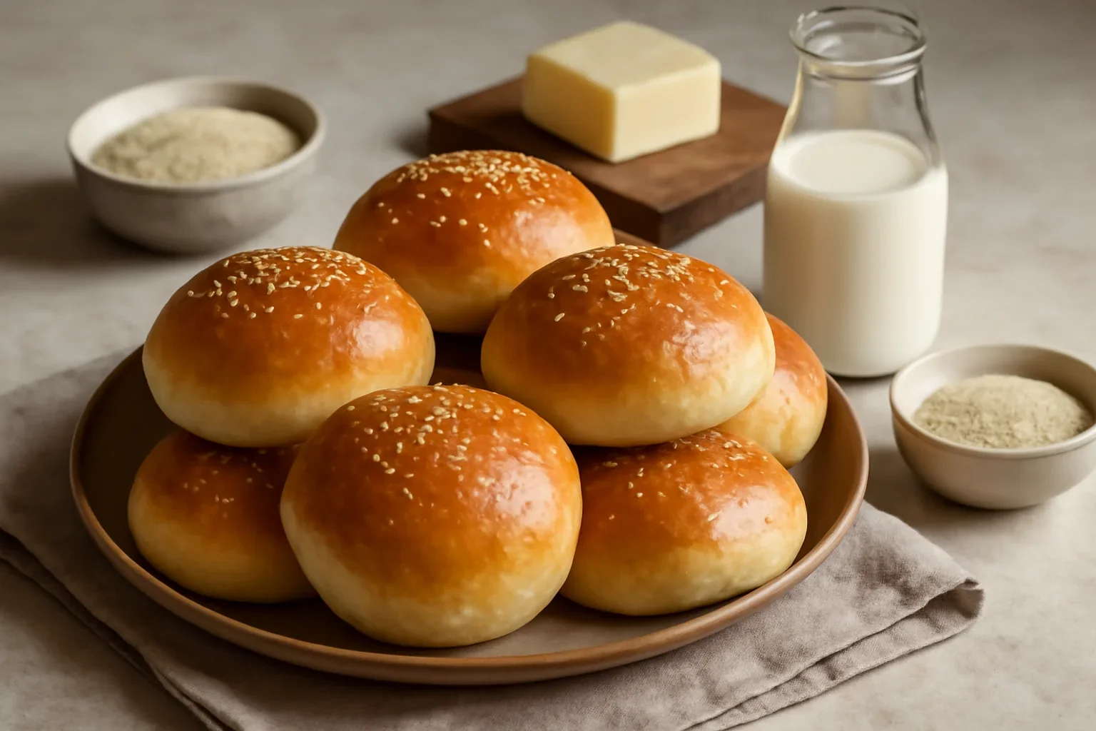 Chifle cu lapte pufoase, perfecte pentru burgeri
