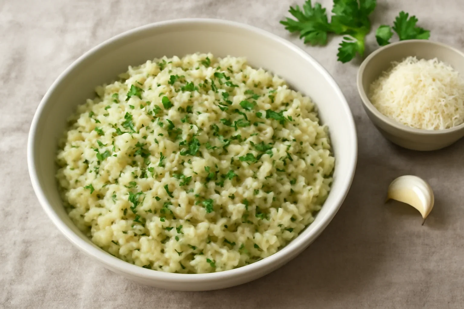 Risotto cu parmezan și verdeață