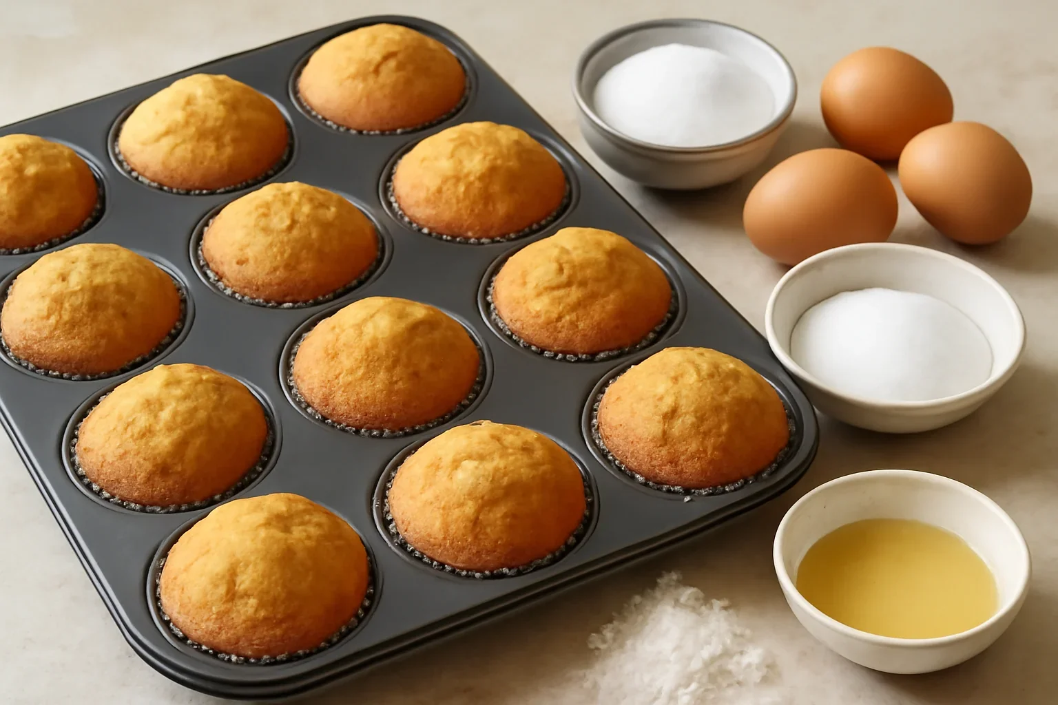 Muffins pufosi – foarte gustosi
