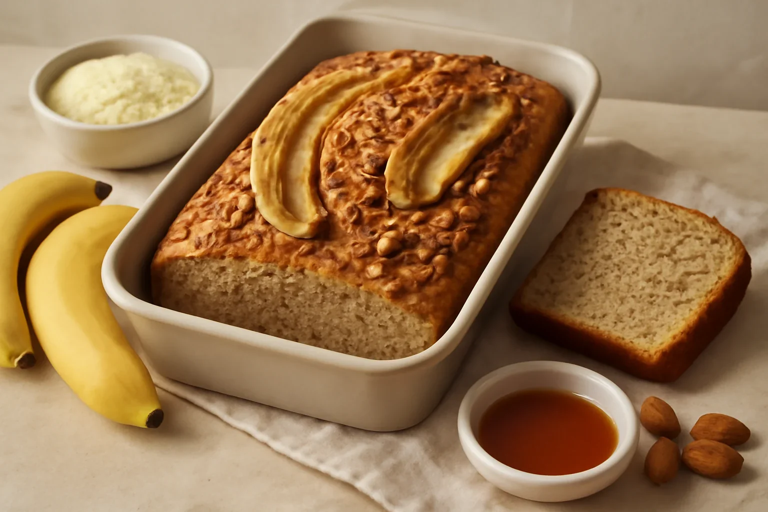 Pâine cu banane și migdale fără gluten