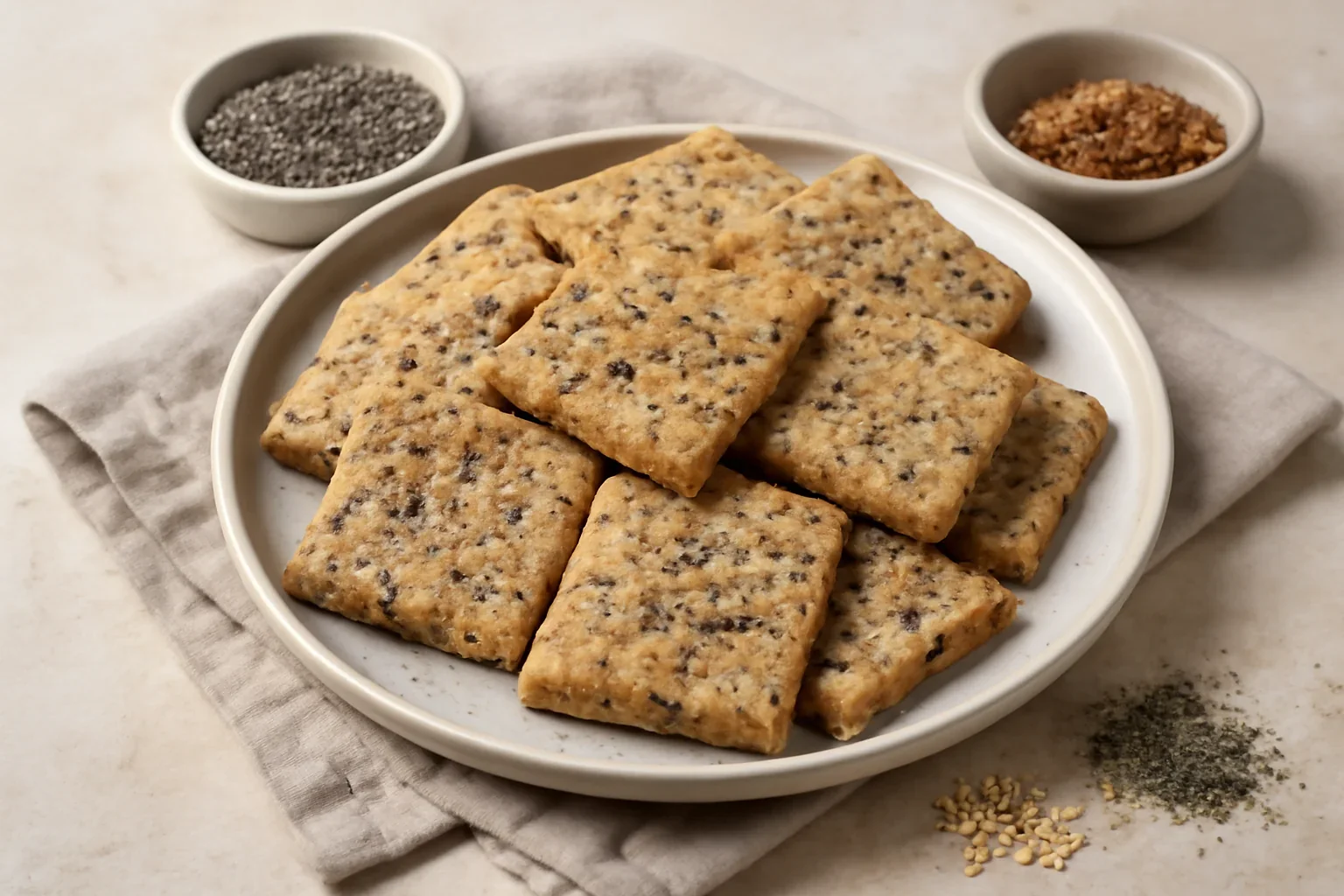 Biscuiți sărați cu semințe de chia
