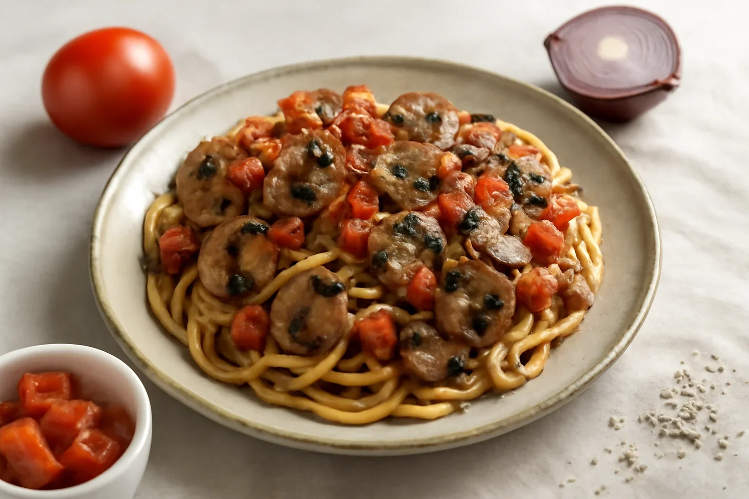 Paste cu ciuperci si rosii Dieta Rina