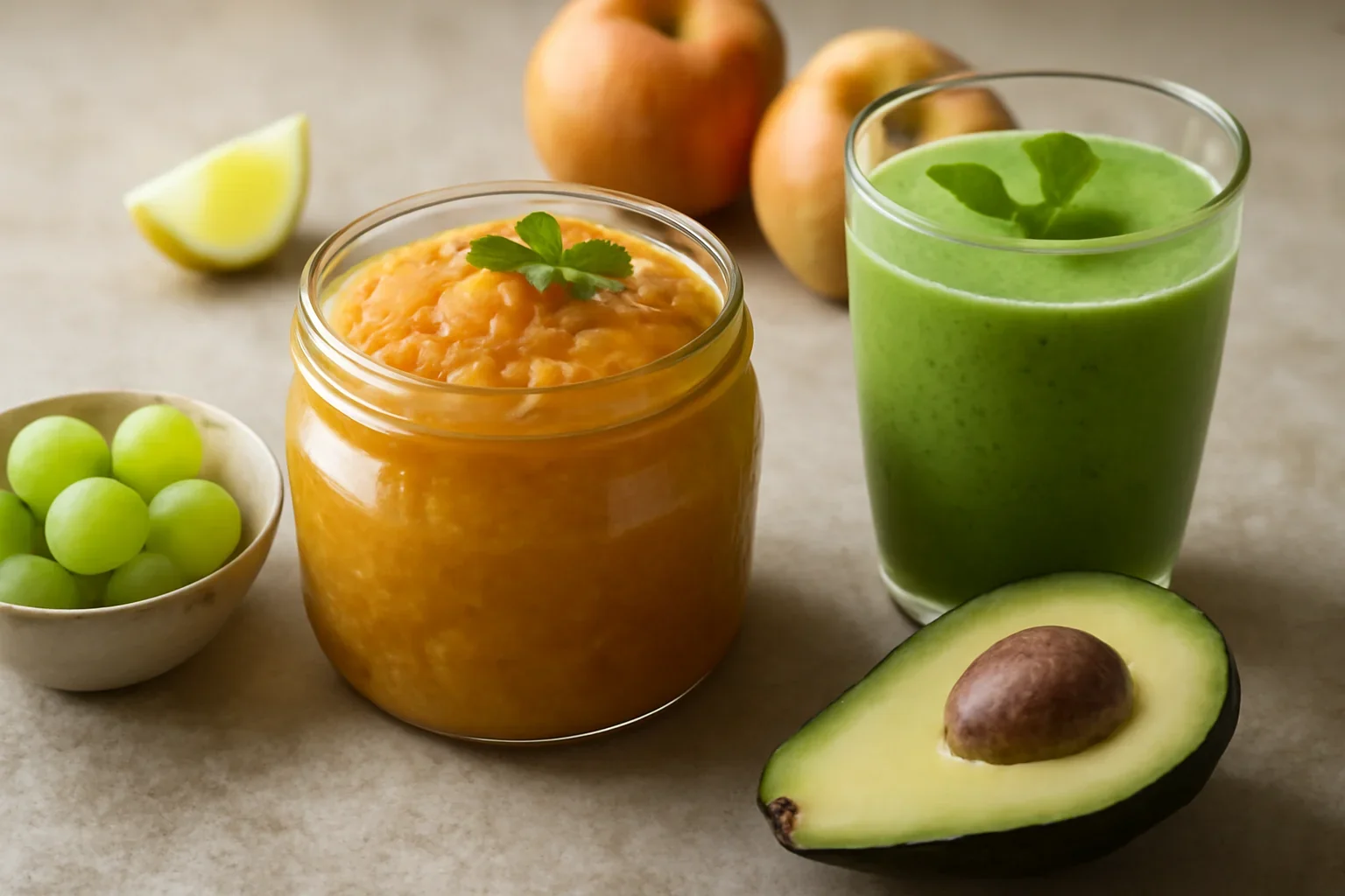 Gem de gutui fara zahar si un smoothie verde