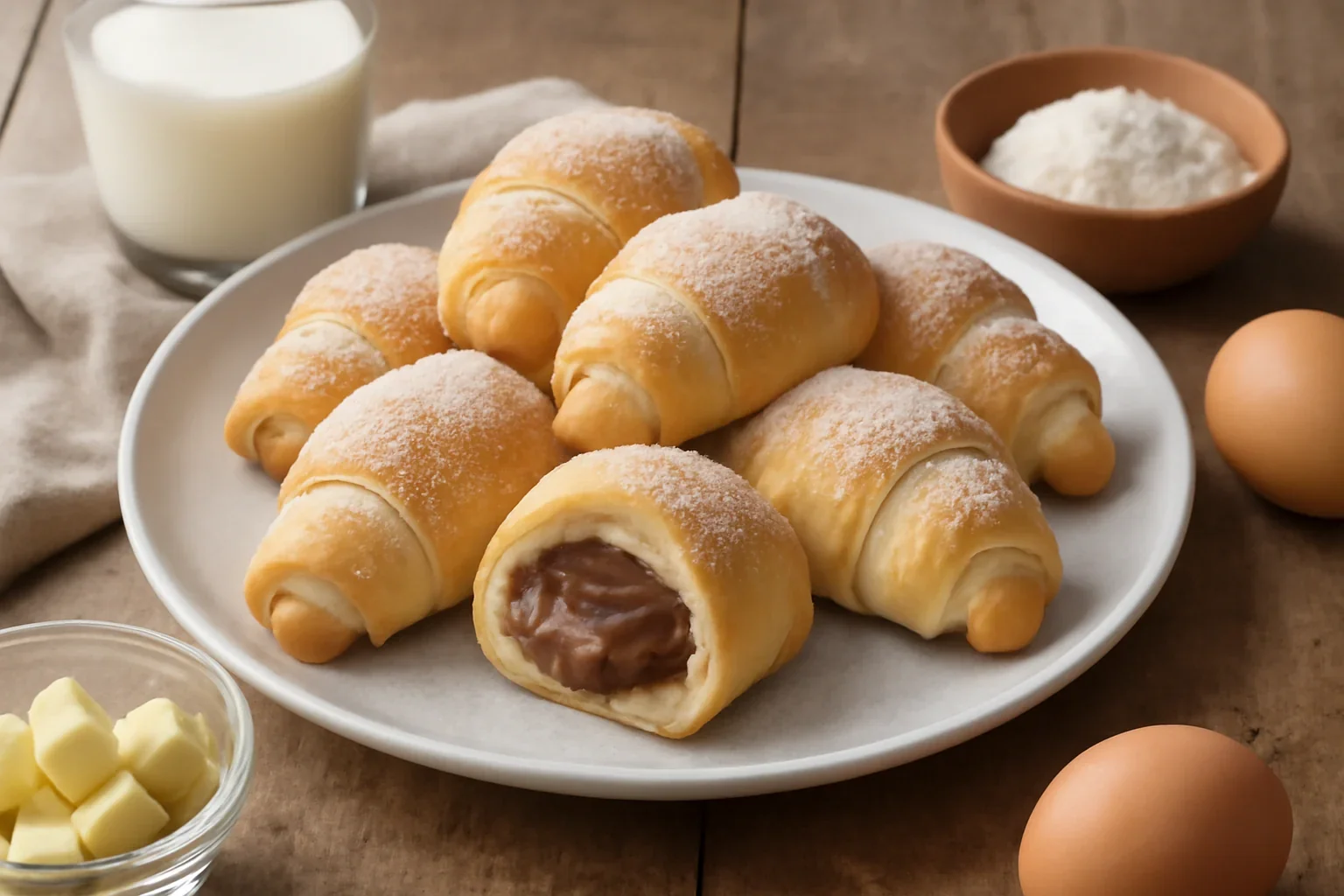 Rulouri cu crema de ciocolata