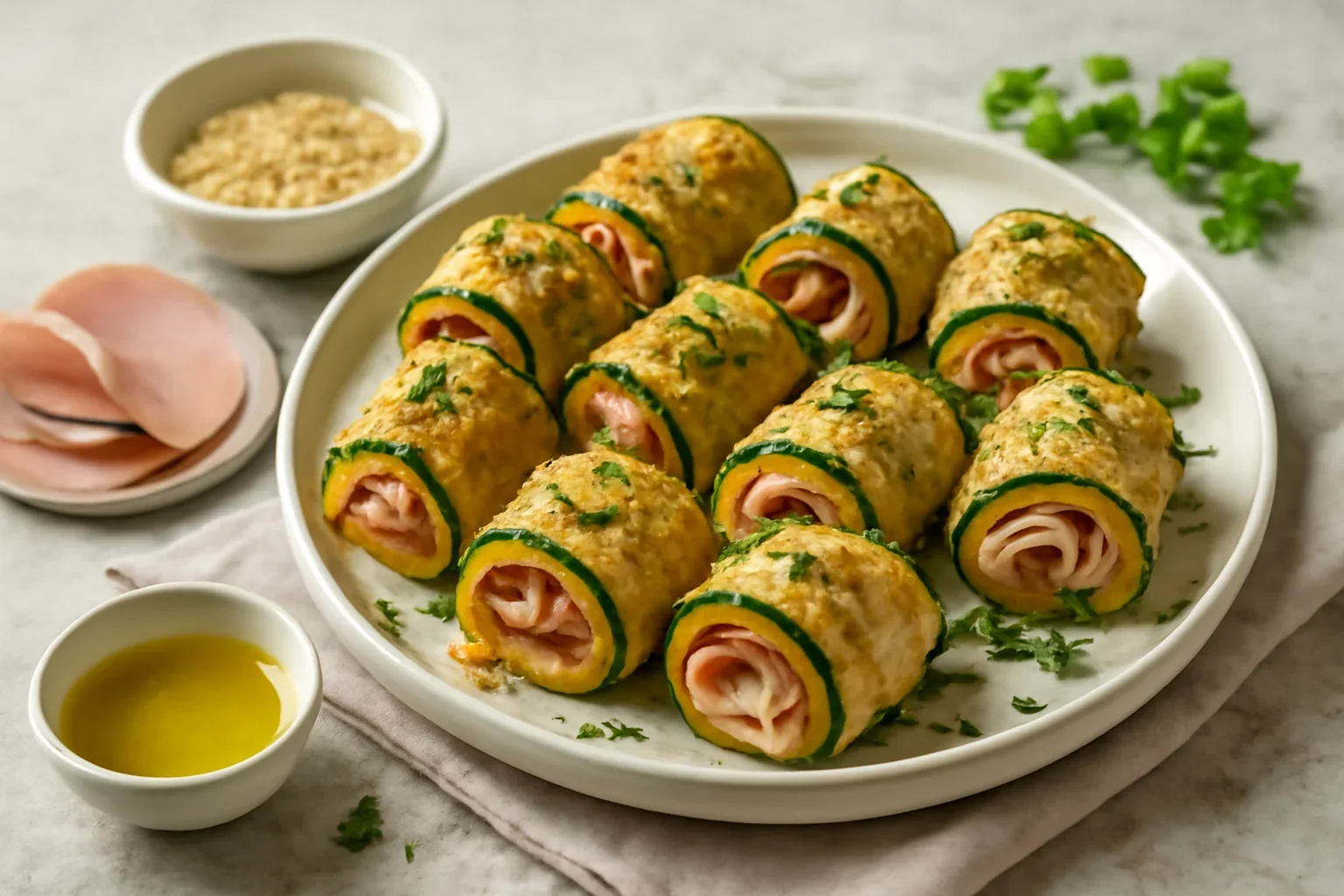 Rulouri aperitiv din dovlecei la cuptor