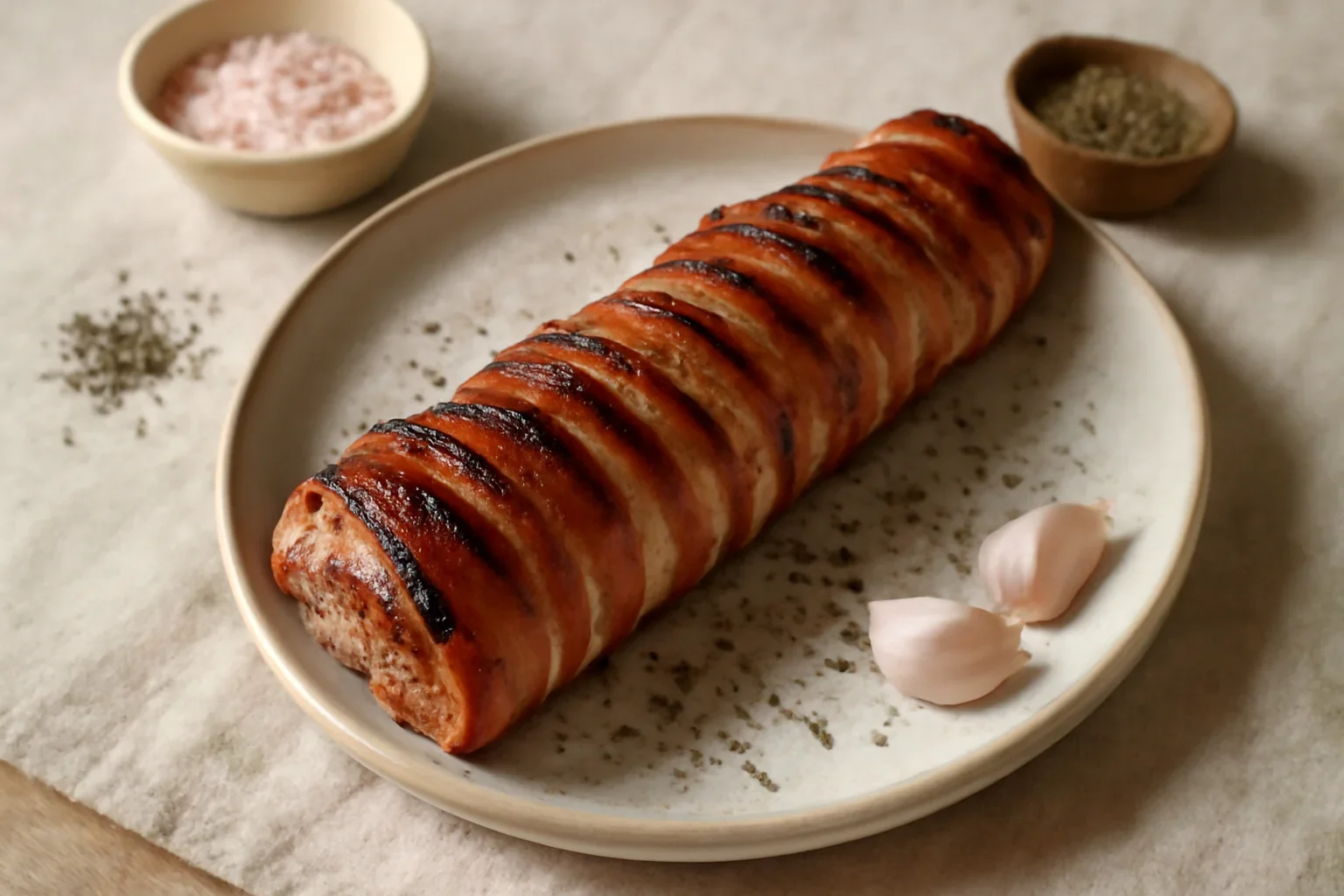 Muschiulet de porc in bacon, la gratar