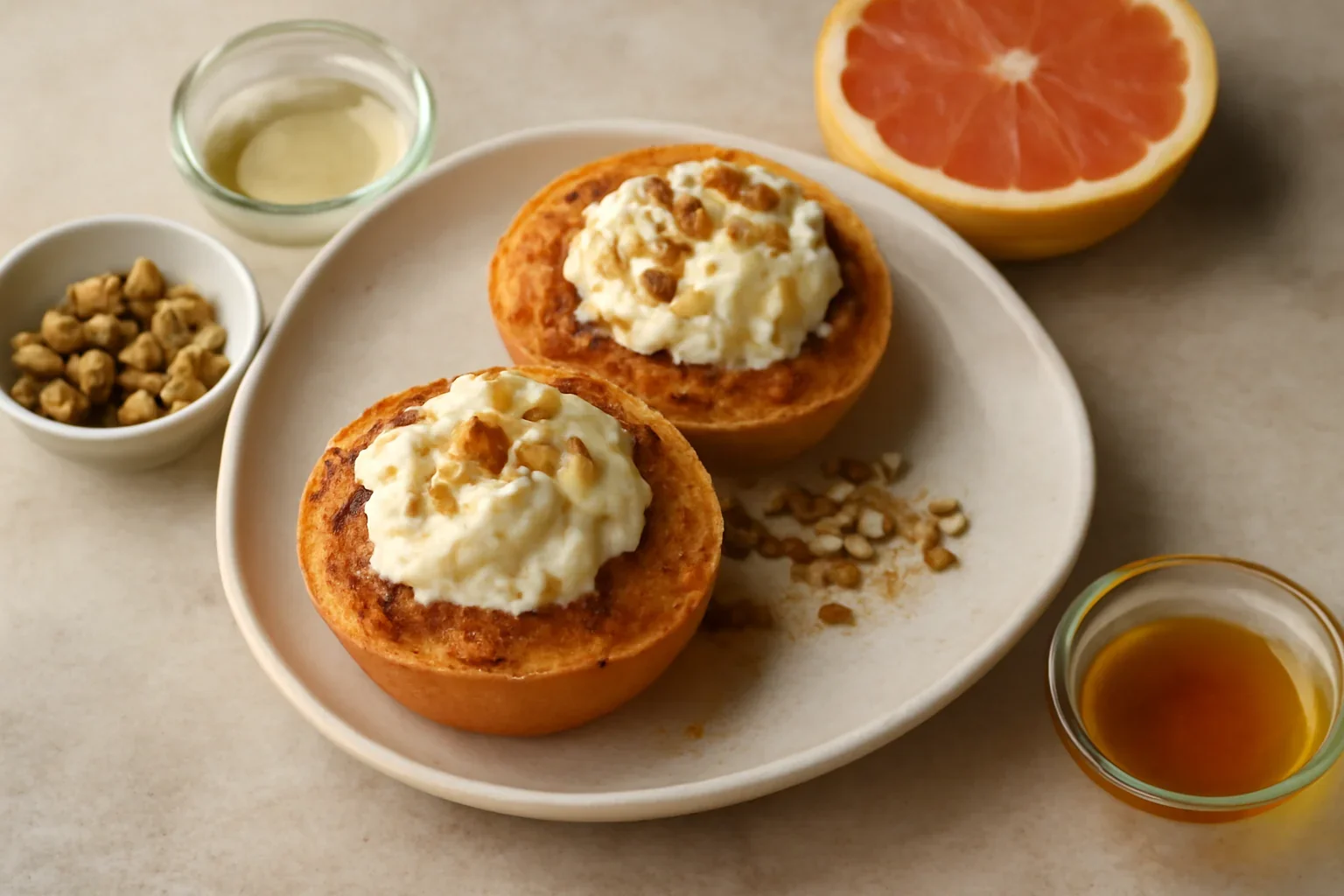 Grapefruit copt cu ricotta