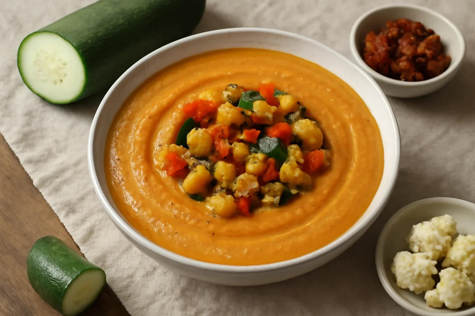 Supa crema de legume coapte, cu dovlecei si conopida