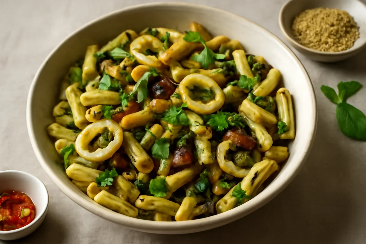 Paste cu legume si calamari