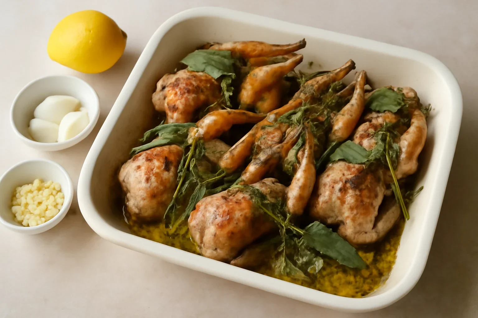 Prepelite la cuptor cu unt aromat