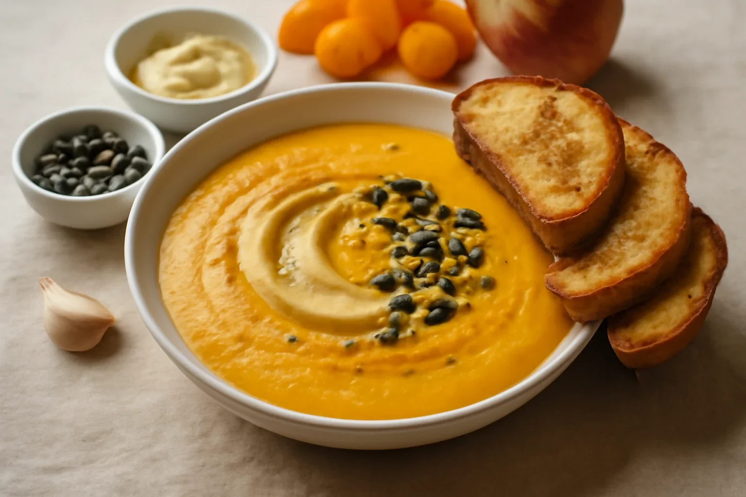 Supa crema de dovleac cu mustar Dijon