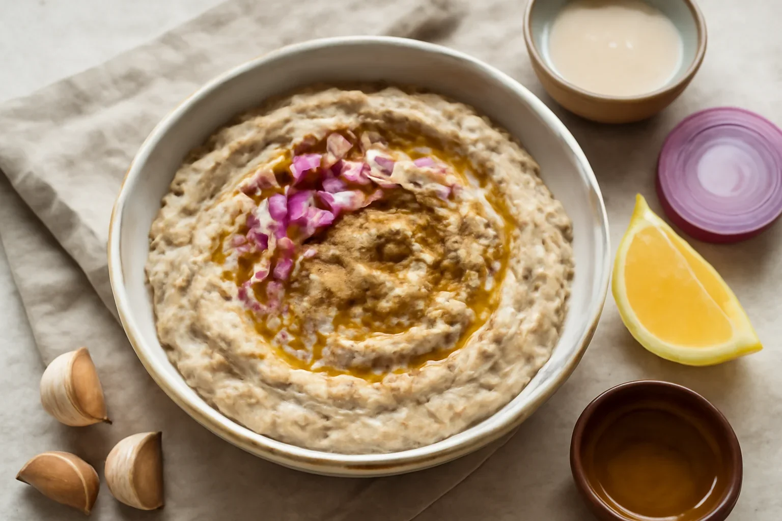Mutabal – rețeta de salată orientală de vinete cu pastă de susan, iaurt și usturoi