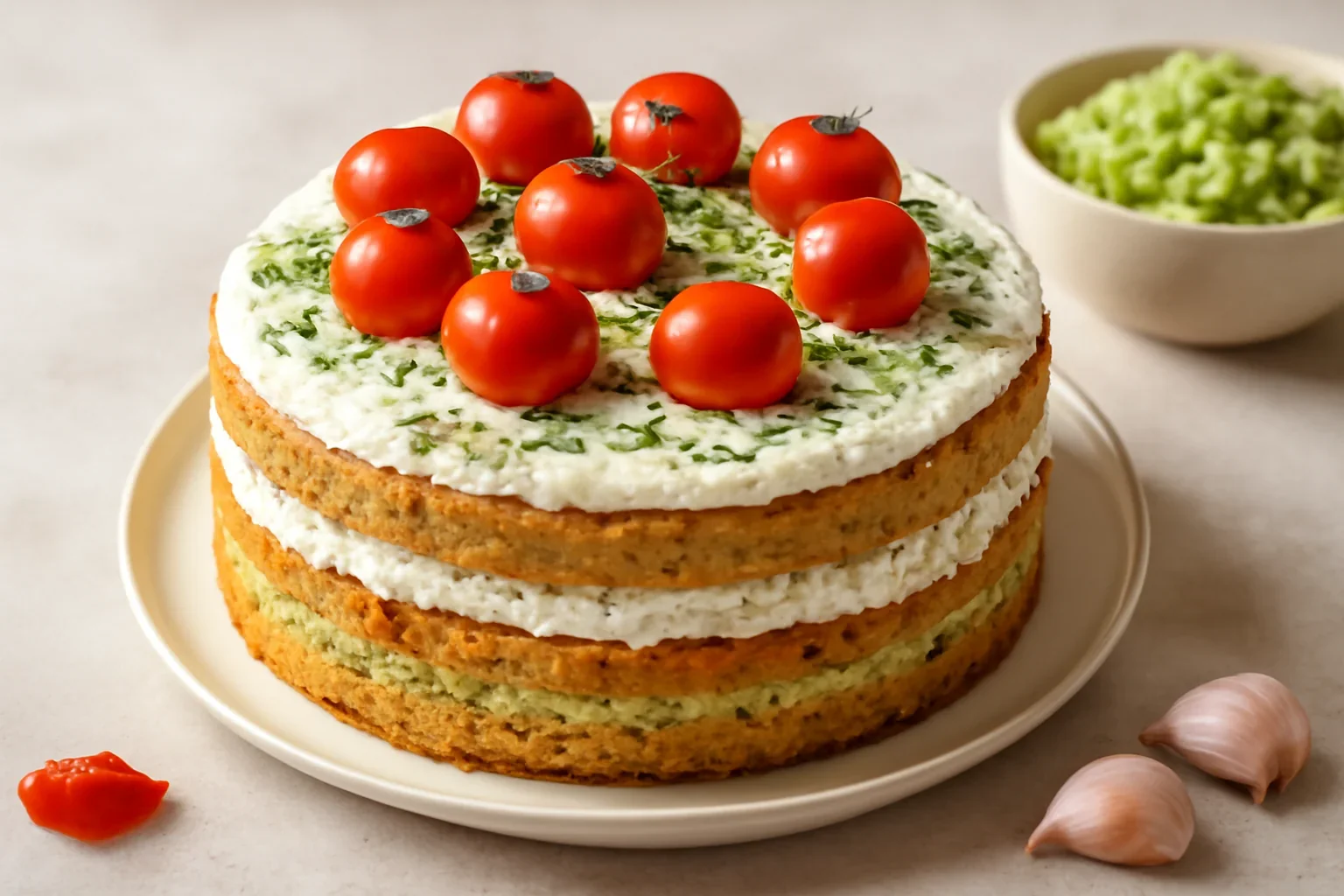 Tort aperitiv cu dovlecei si branza