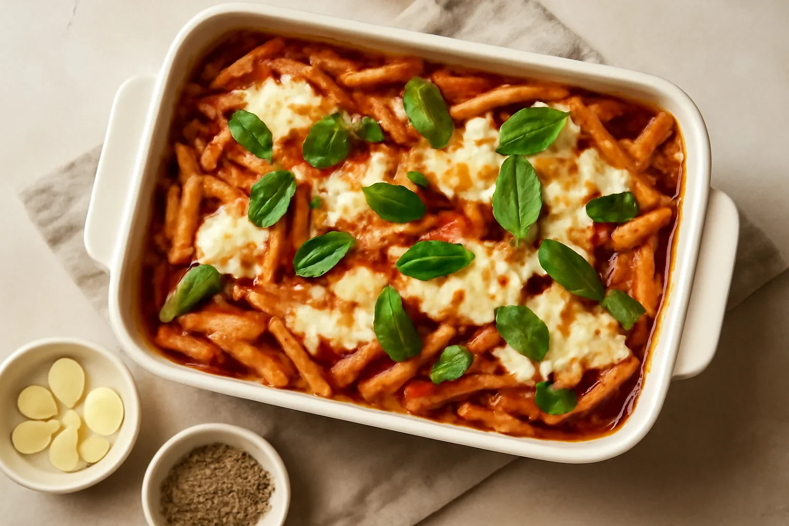 Penne cu ricotta la cuptor
