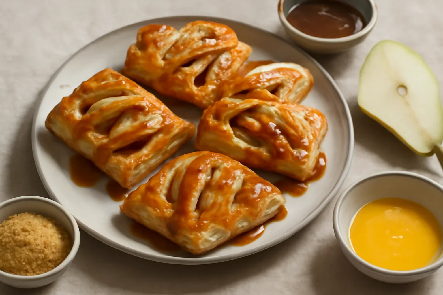 Pateuri cu pere si caramel sarat