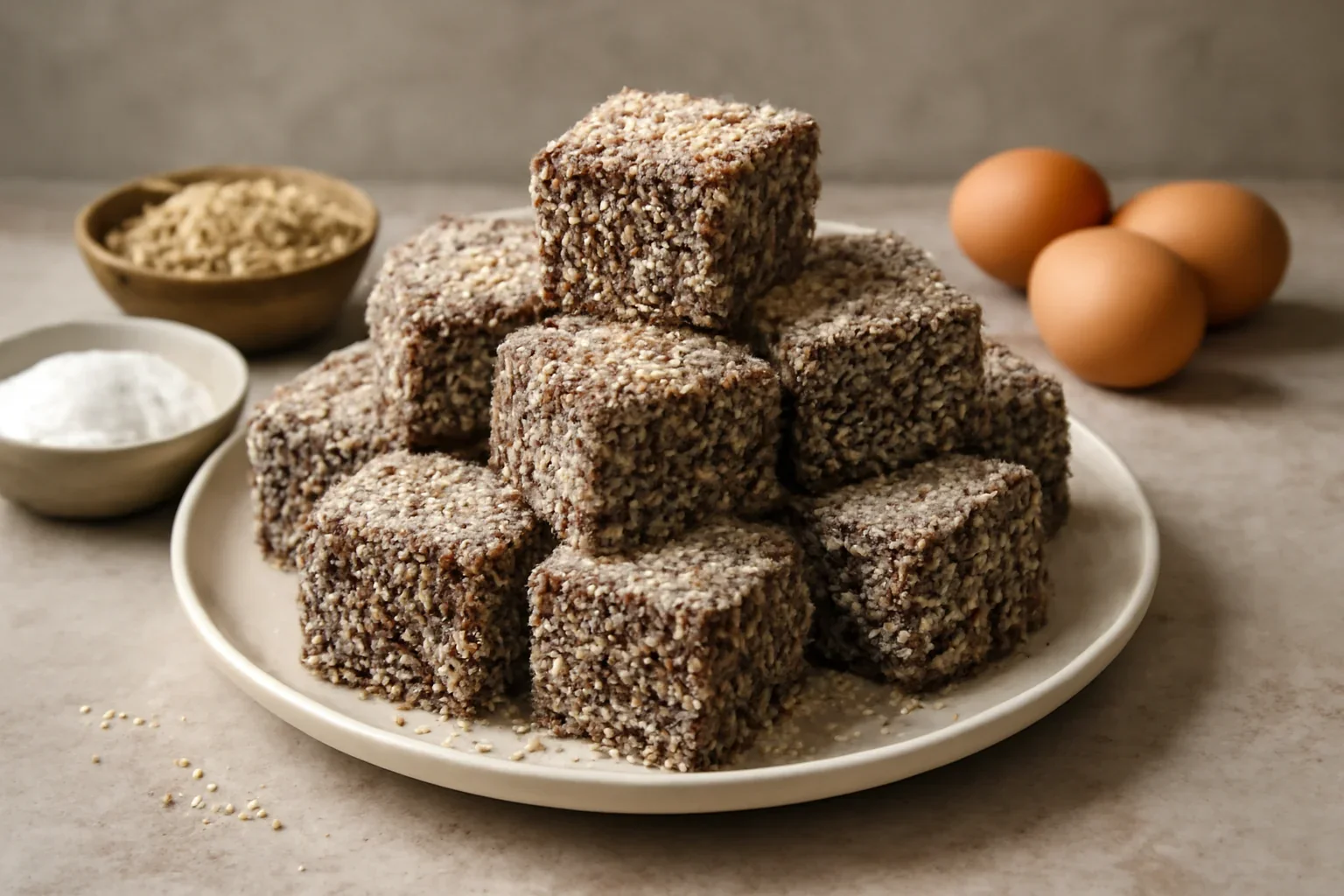 Prajitura tavalita cu nuca si cocos – Lamington
