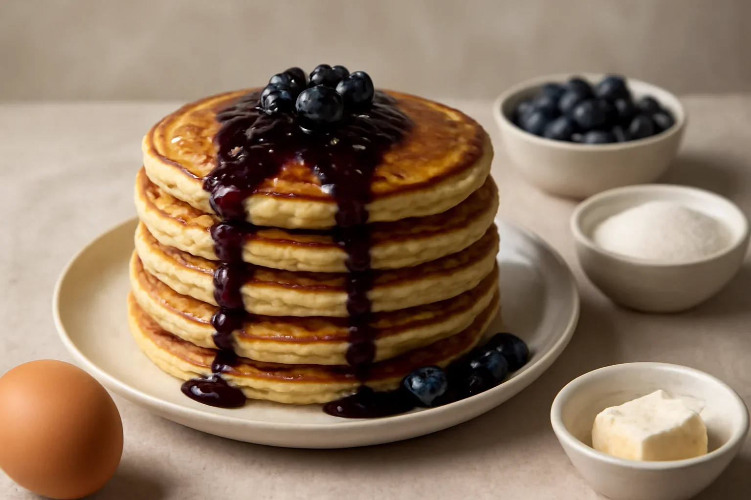 Pancakes clatite americane cu sos de afine