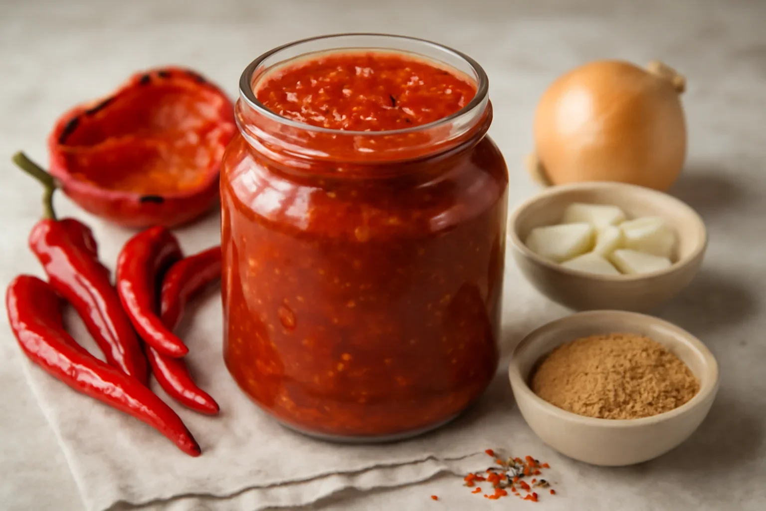Sos picant de ardei iuți cu ardei copți, pentru iarnă – rețeta de sos chili dulceag-acrișor de casă