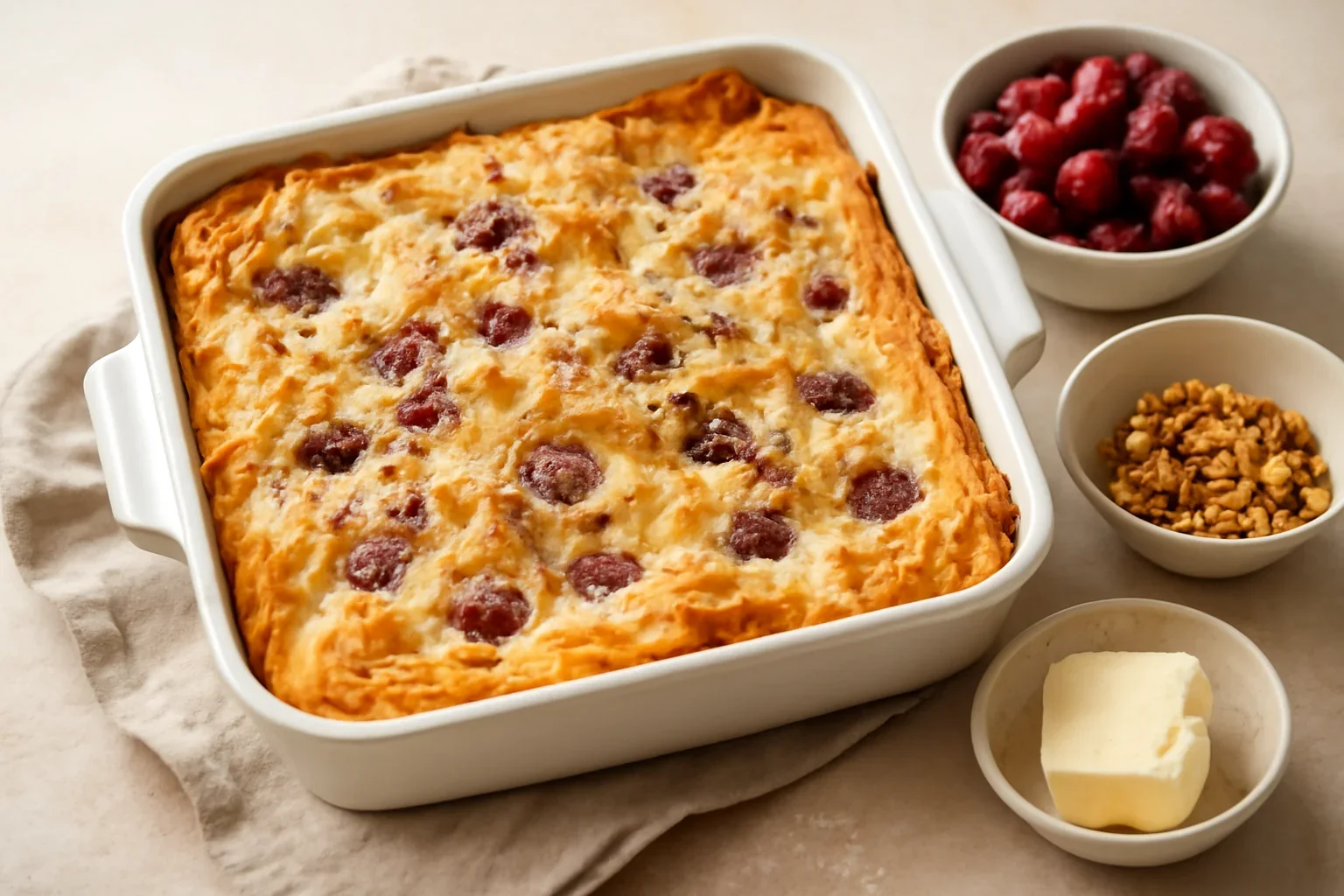 Placinta cu visine si crema de vanilie