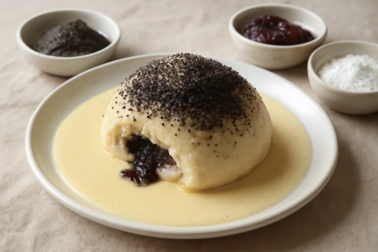 Găluște austriece umplute cu mac, magiun și sos de vanilie – rețeta de Germknödel