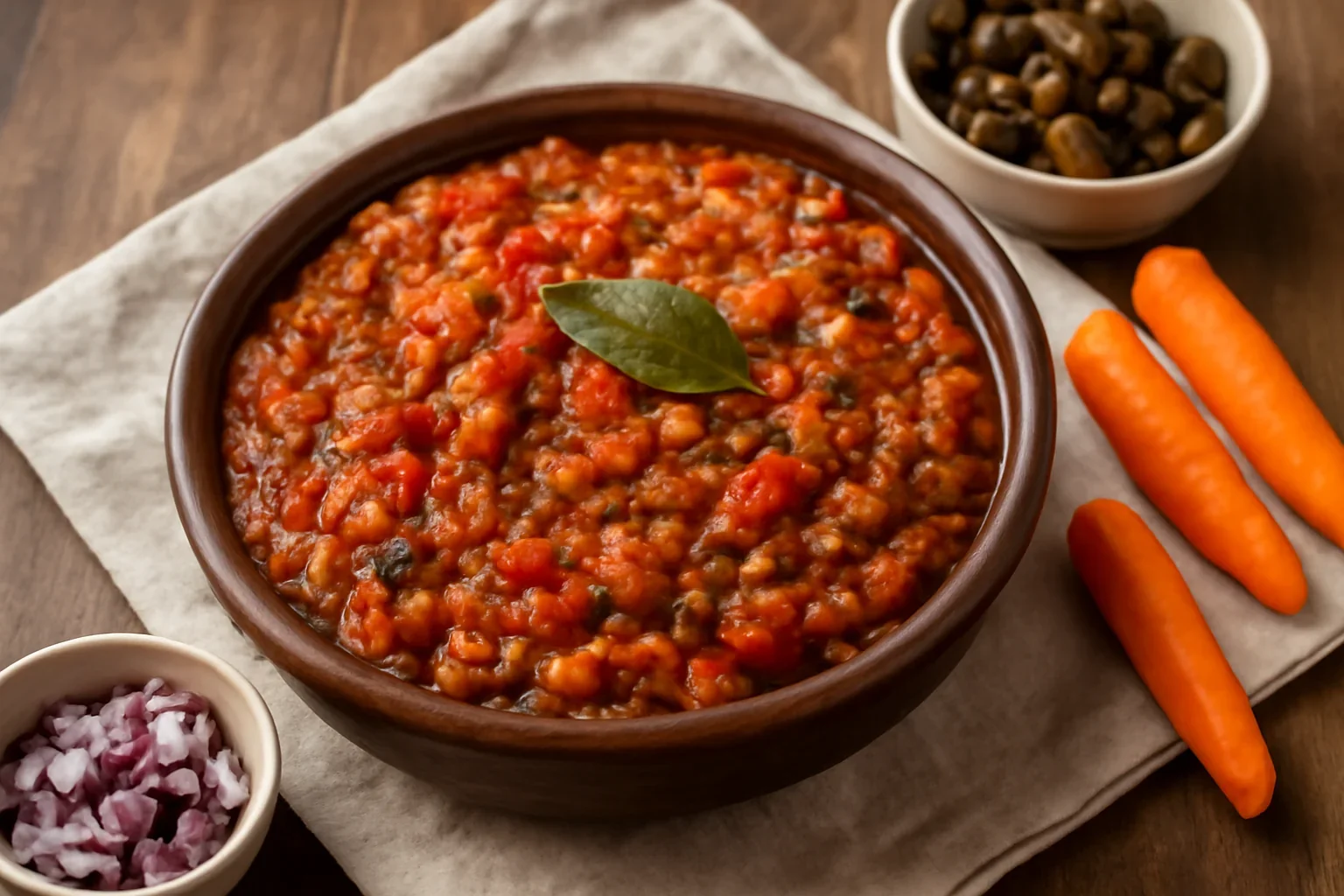 Zacuscă cu morcovi, vinete și ardei copți – varianta rustică de rețeta de tocană de legume pentru iarnă
