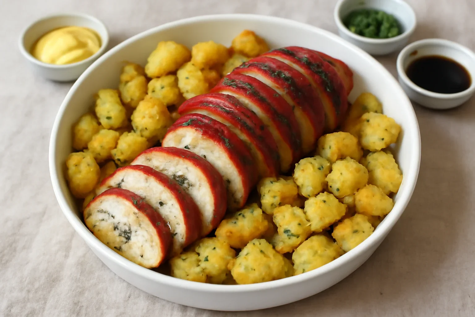 Rulada din piept de pui cu bacon, mustar si ierburi aromate