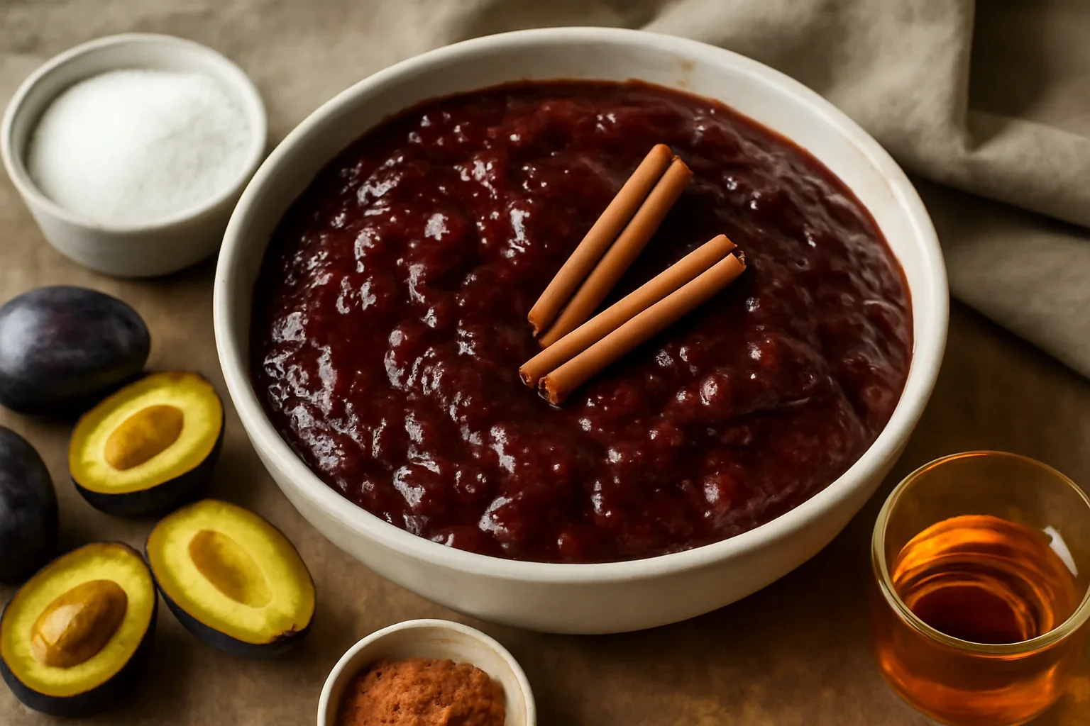 Gem de prune cu scorțișoară și rom – foarte aromat și gustos